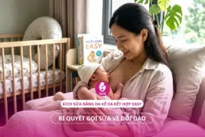 Kích sữa bằng da kề da kết hợp EASY: Bí quyết gọi sữa về dồi dào