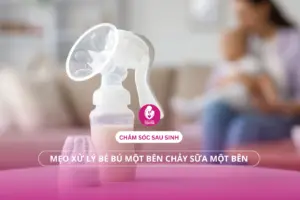 Mẹo dùng máy hút sữa xử lý bé bú một bên chảy sữa một bên!